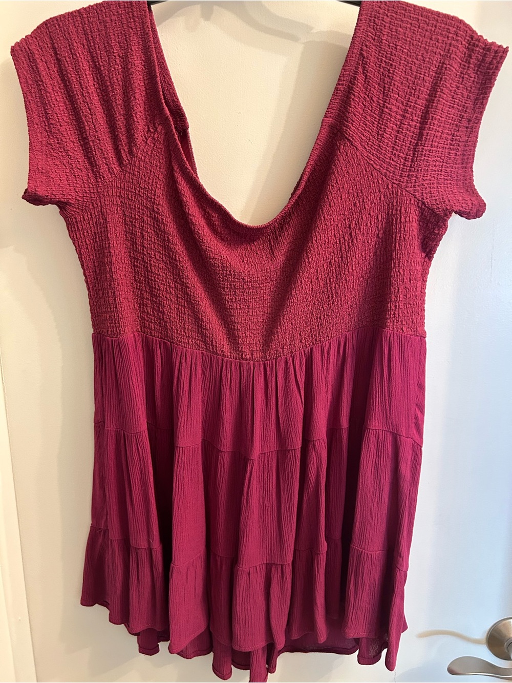 torrid Deep Magenta Textured Babydoll Tunic - Picture 2 of 3